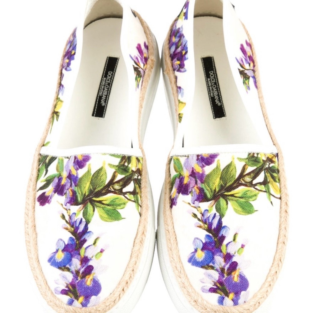 Dolce & Gabbana Women's Espadrilles - White and Purple Floral